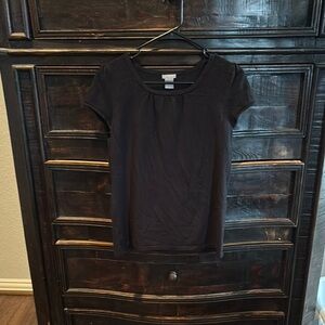 Ann Taylor Black Fitted Cap Sleeve Tee